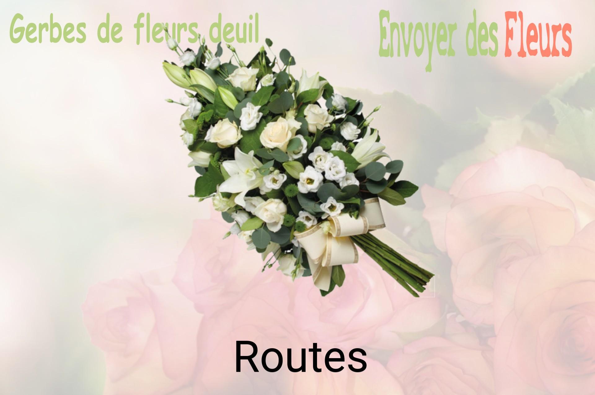 Gerbe de fleurs de deuil livrée à Routes